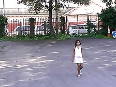 amateur asian brunette outdoors pissing