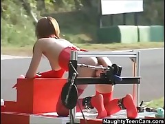 asian japanese kinky outdoors toy fucking machine